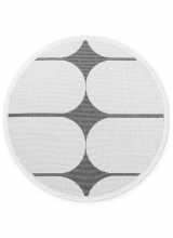 [Kruhový kusový koberec Northrugs Duet 106244 Black White]