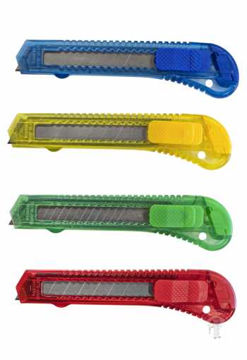 Odlamovací nůž 18 mm transparentní