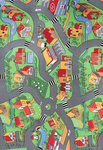 Dětský metrážny koberec Little Village 90 - Zbytek 118x400 cm