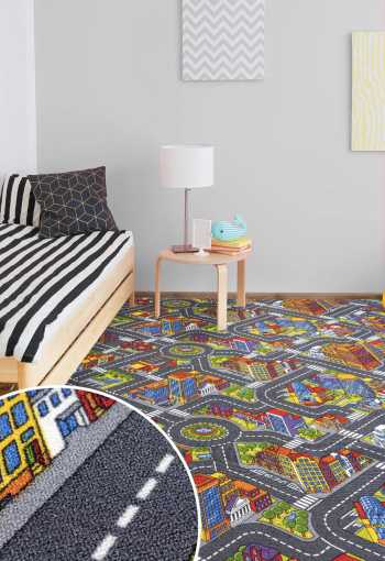 Dětský metrážový koberec Big City 97