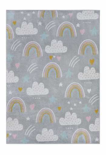 Dětský kusový koberec Hanse Home Adventures 105955 Rainbow Clouds Grey