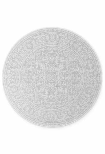 Kruhový kusový koberec Northrugs Duet 106249 White Grey