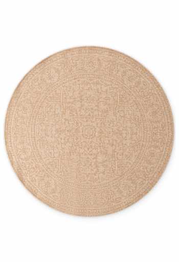 Kruhový kusový koberec Northrugs Duet 106250 Jute White