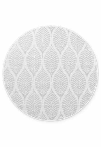 Kruhový kusový koberec Northrugs Duet 106246 White Grey