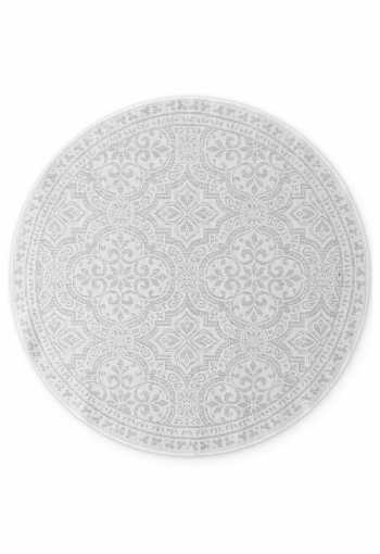 Kruhový kusový koberec Northrugs Duet 106251 White Grey