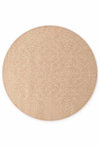 Kruhový kusový koberec Northrugs Duet 106252 Jute White