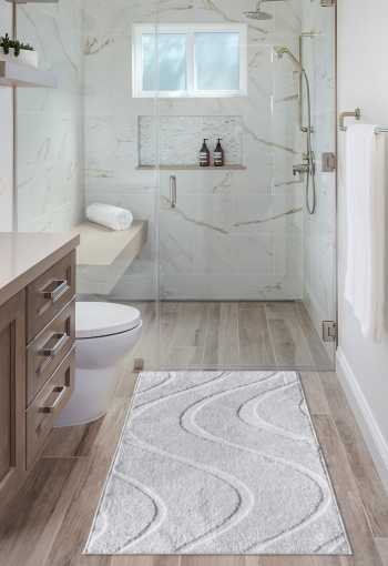 Koupelnová předložka LINA stříbrná