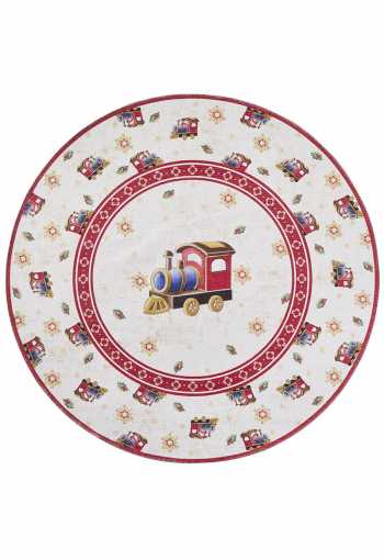 Kruhový kusový koberec Villeroy & Boch Toy´s Delight Limited Edition 106276 Cream Red