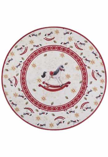 Kruhový kusový koberec Villeroy & Boch Toy´s Delight Limited Edition 106275 Cream Red