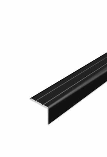 Schodová hrana samolepící - Černá Matná 24,5x20 mm