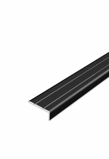 Schodová hrana samolepící - Černá Matná 24,5x10 mm