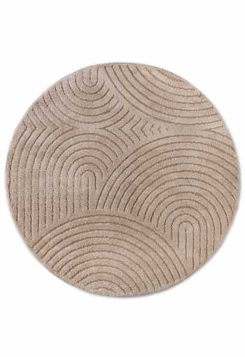 Kruhový kusový koberec Elle Decoration New York 106204 Taupe