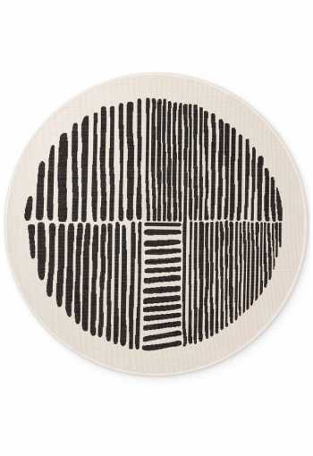 Kruhový kusový koberec Ted Baker Haringey 106390 Black White