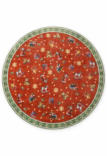 Kruhový kusový koberec Villeroy & Boch Toy´s Delight Nostalgic Noel 106499 Red Green