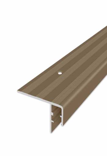Schodový profil vrtaný pro LED osvětlení - Bronzový Matný 60x45 mm