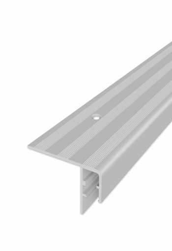 Schodový profil vrtaný pro LED osvětlení - Stříbrný Matný 60x45 mm