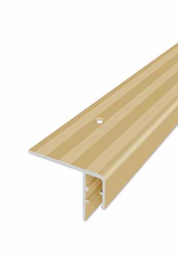 Schodový profil vrtaný pro LED osvětlení - Zlatý Matný 60x45 mm
