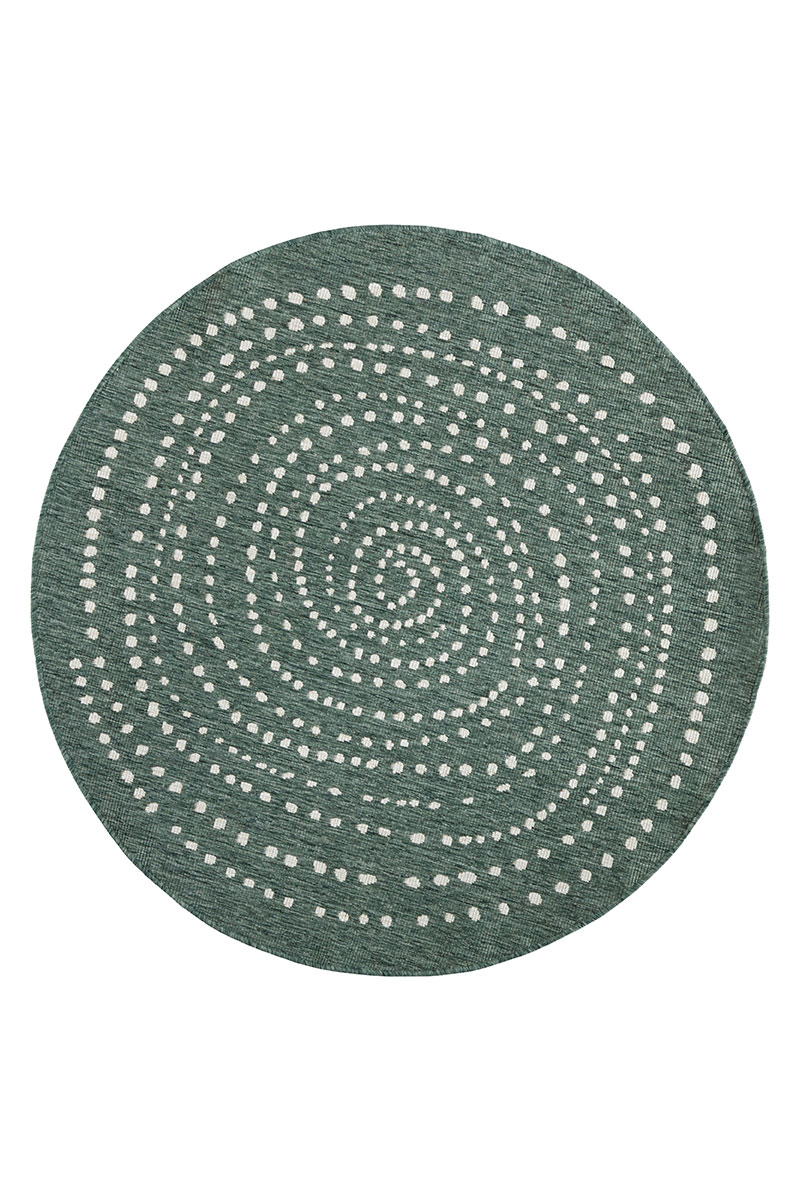 Kusový koberec Northrugs Twin 103111 Green Cream Ø 200 cm