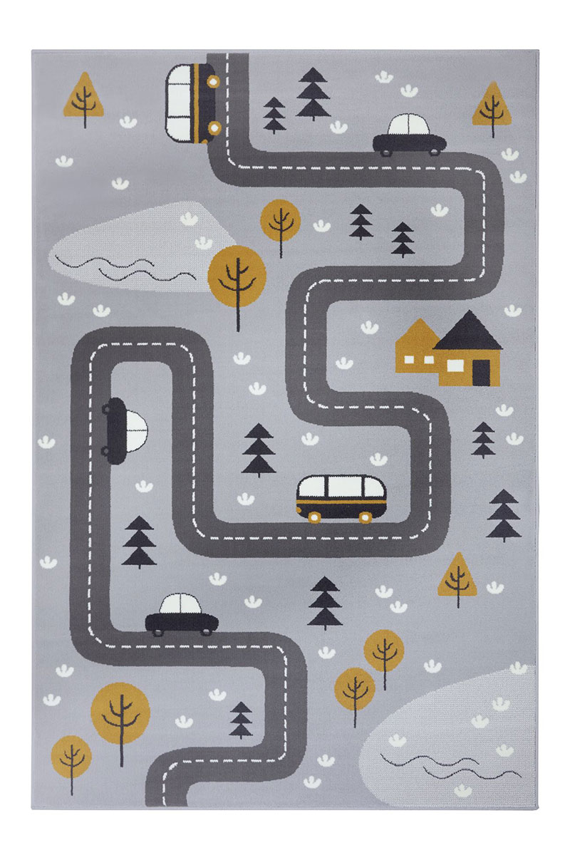 Dětský kusový koberec Hanse Home Adventures 104535 Grey Mustard 80x150 cm