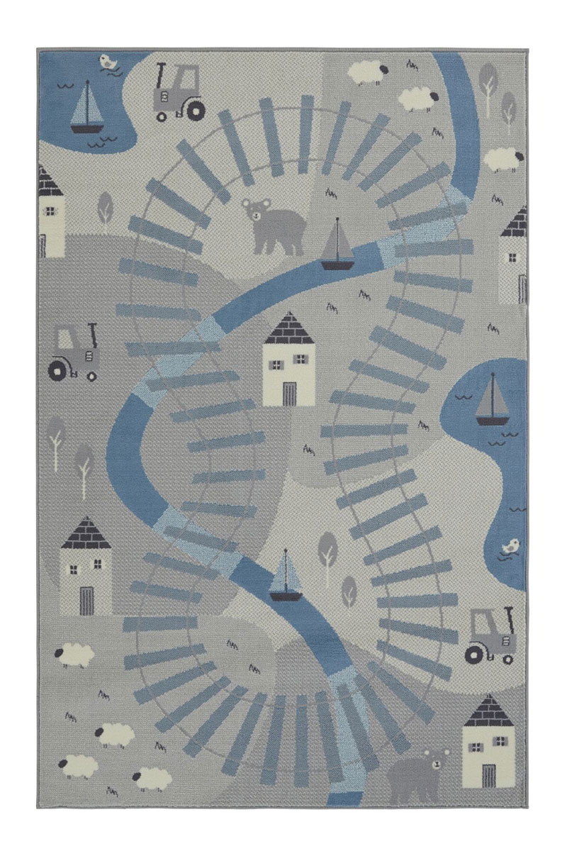 Dětský kusový koberec Hanse Home Adventures 105540 Mouse Blue 160x220 cm