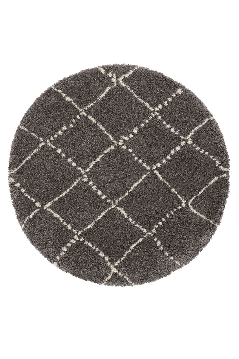 Kusový koberec Mint Rugs Allure 104403 Dark grey kruh Ø 120 cm