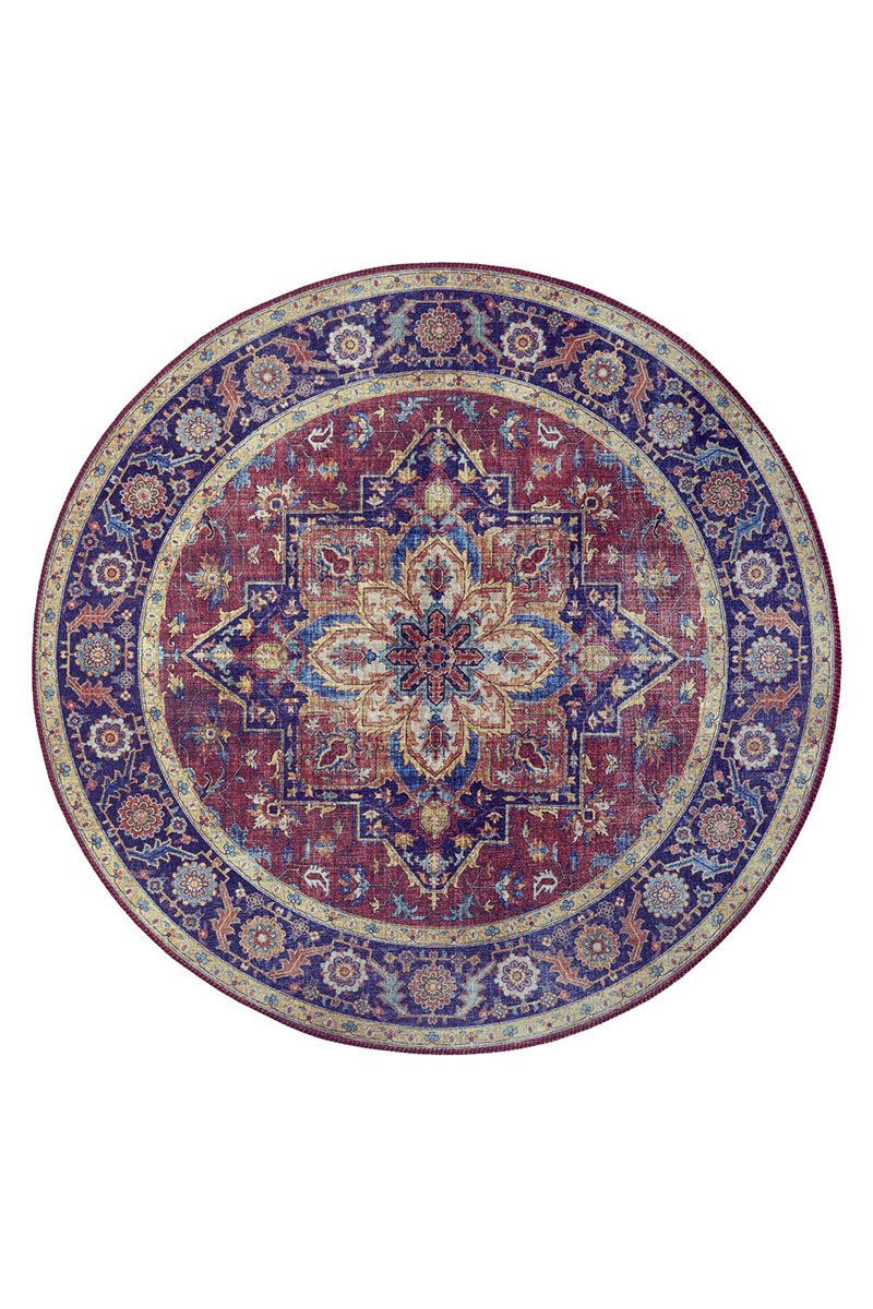 Kusový koberec Nouristan Asmar 104000 Plum red kruh Ø 160 cm
