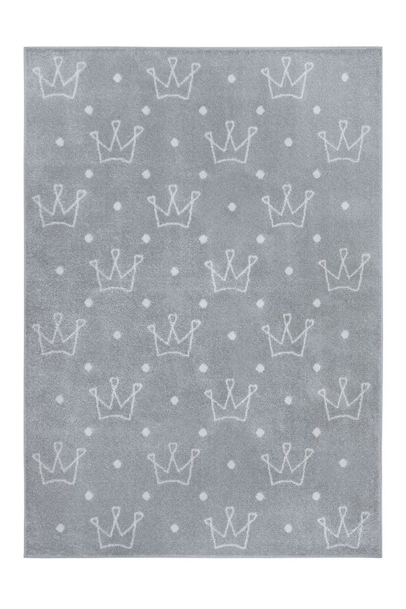 Dětský kusový koberec Hanse Home Adventures 105948 Crowns Grey 160x235 cm