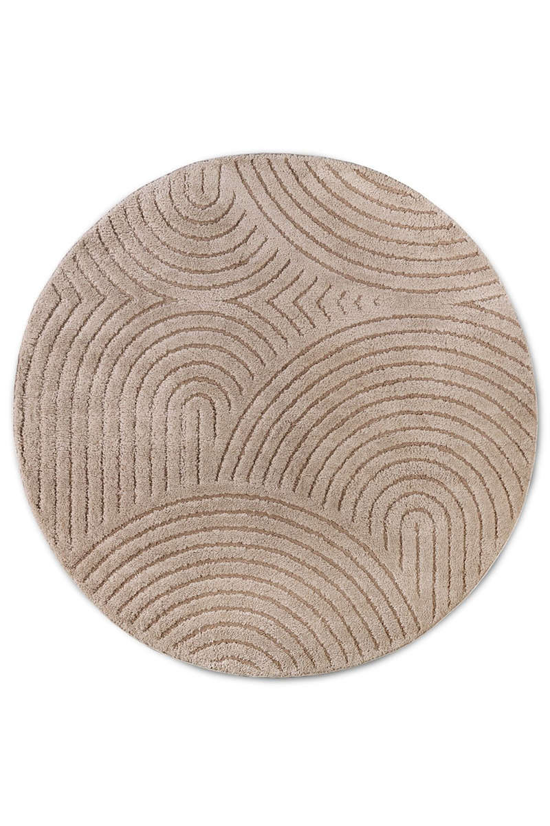 Levně Kruhový kusový koberec Elle Decoration New York 106204 Taupe Ø 160 cm