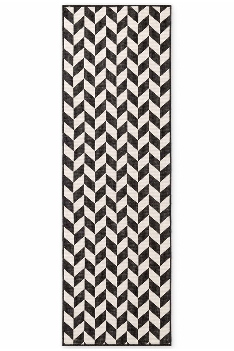 Levně Kusový běhoun Ted Baker Haringey 106378 Black White 80x200 cm
