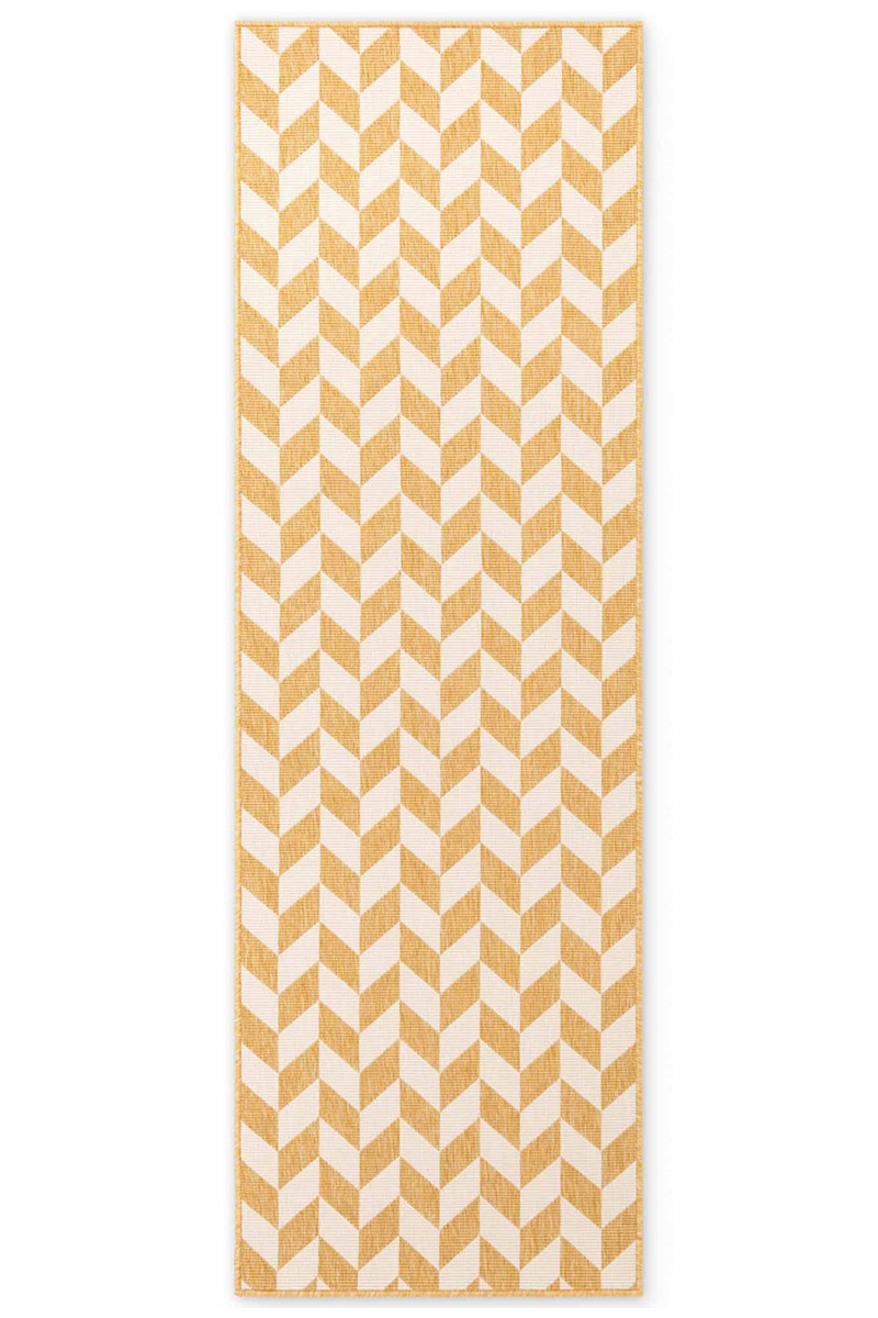 Levně Kusový běhoun Ted Baker Haringey 106380 Ochre White 80x200 cm