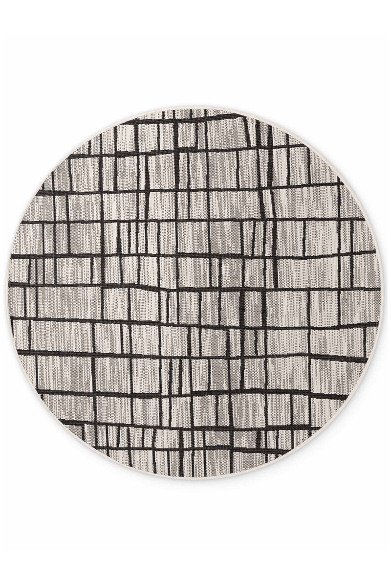Levně Kruhový kusový koberec Ted Baker Haringey 106387 Black White Ø 160 cm