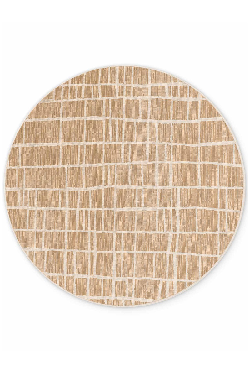 Levně Kruhový kusový koberec Ted Baker Haringey 106388 Jute White Ø 160 cm