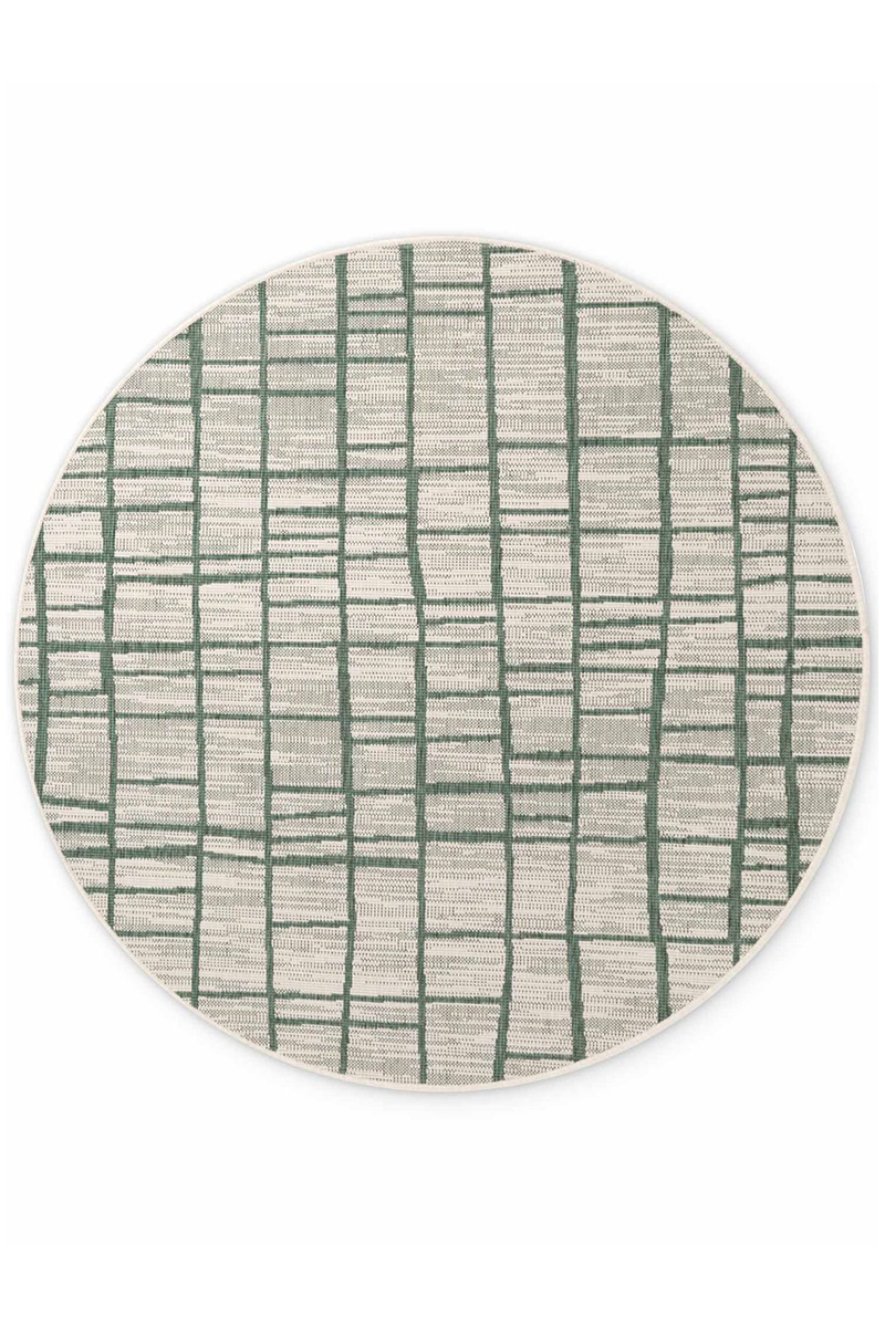 Levně Kruhový kusový koberec Ted Baker Haringey 106389 Green White Ø 160 cm