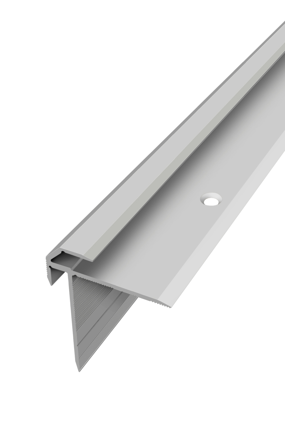 Levně Schodový profil vrtaný - Stříbrný Matný 47x39 mm 2,5 m