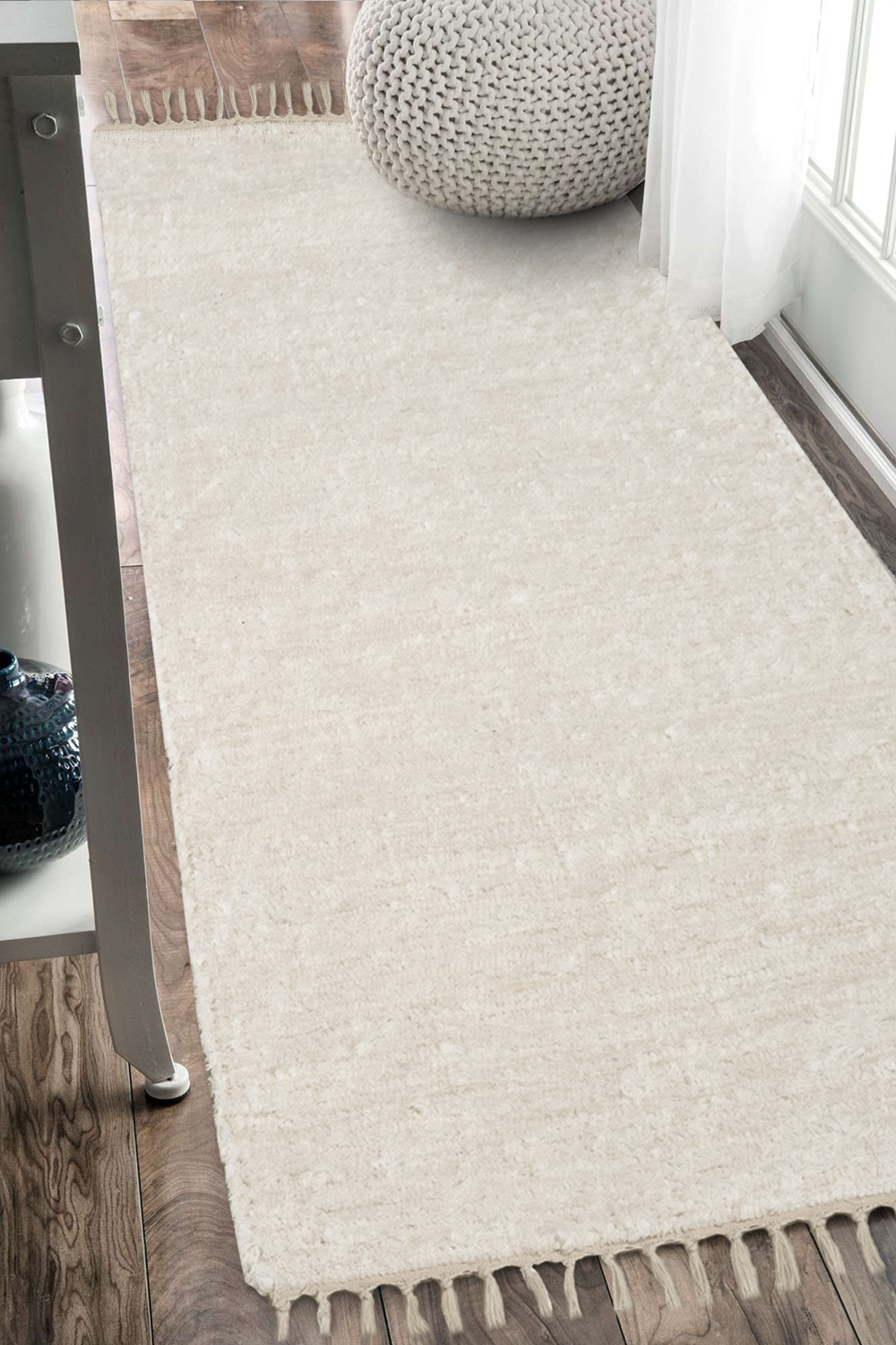 Ručně tkaný koberec - Béžový 50x180 cm