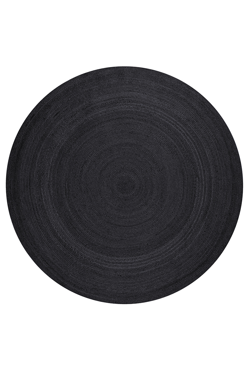 Levně Kruhový kusový koberec Hanse Home Jute Braided 106322 Black Ø 100 cm