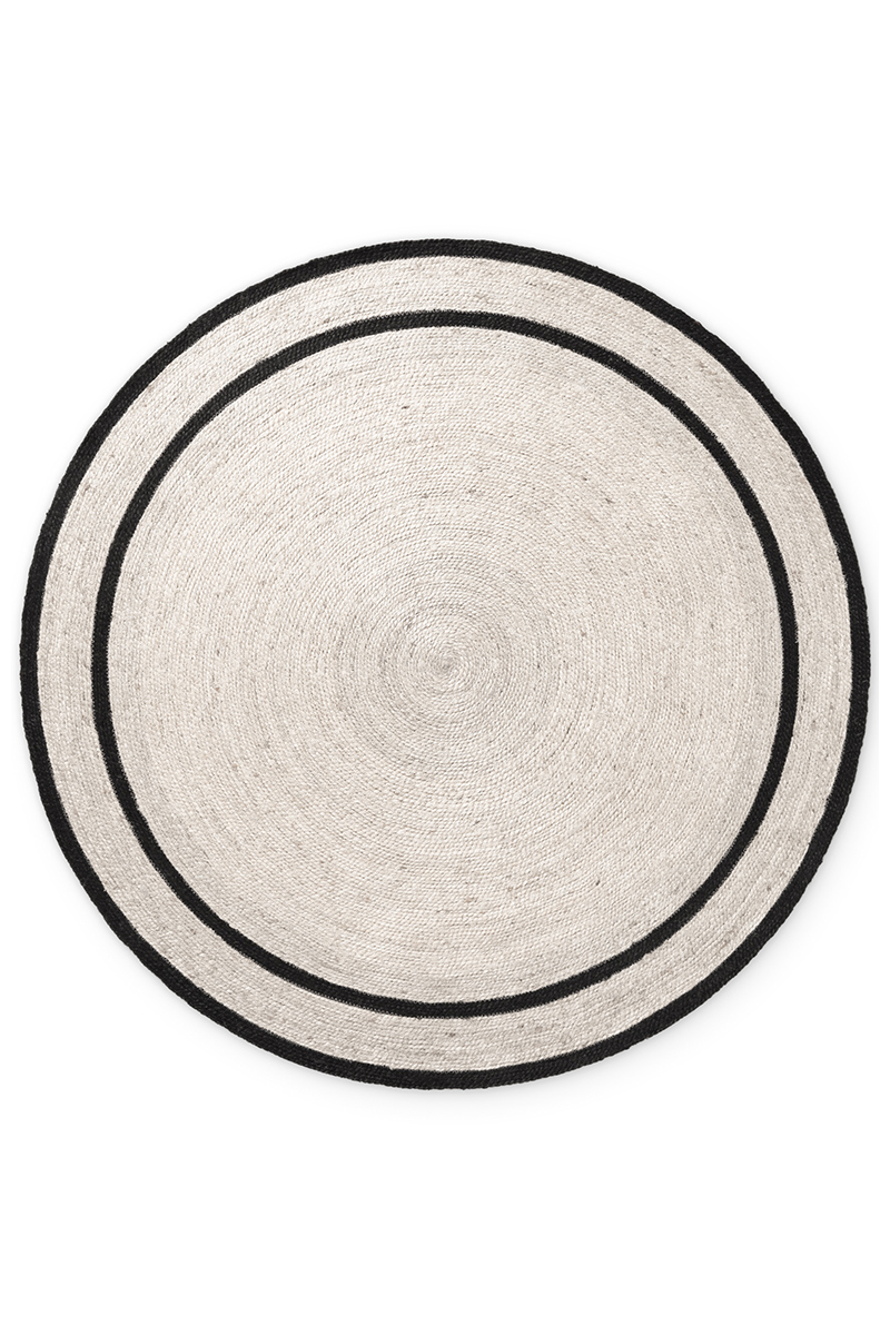 Levně Kruhový kusový koberec Hanse Home Jute Braided 106331 Natural Ivory Black Ø 150 cm