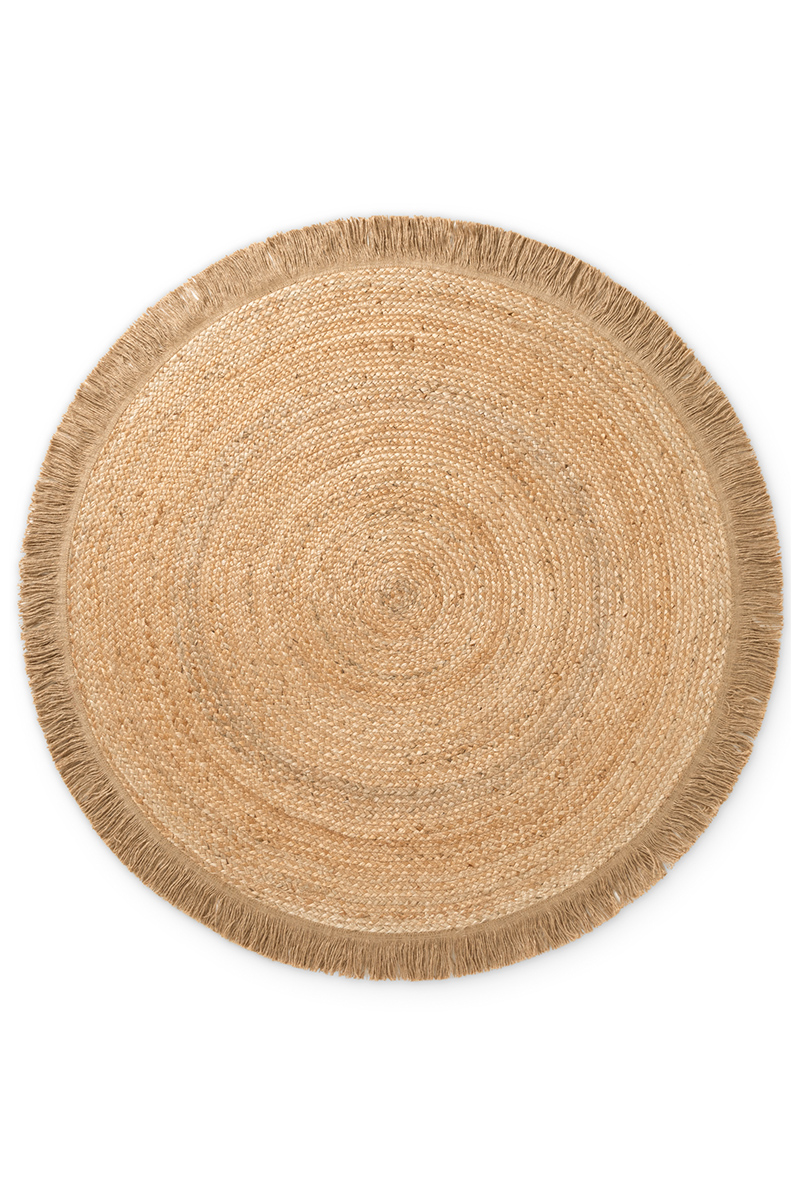 Levně Kruhový kusový koberec Hanse Home Jute Braided 106332 Natural Gold Ø 150 cm