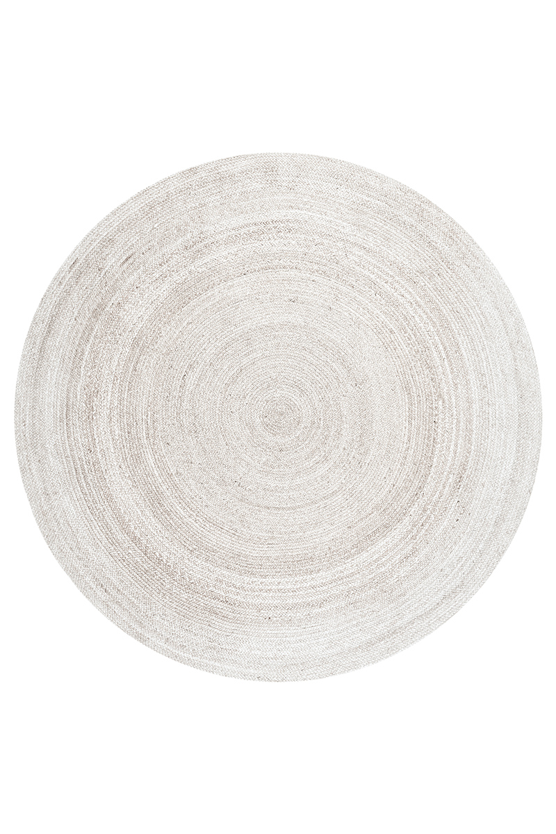 Levně Kruhový kusový koberec Hanse Home Jute Braided 106321 White Ø 100 cm