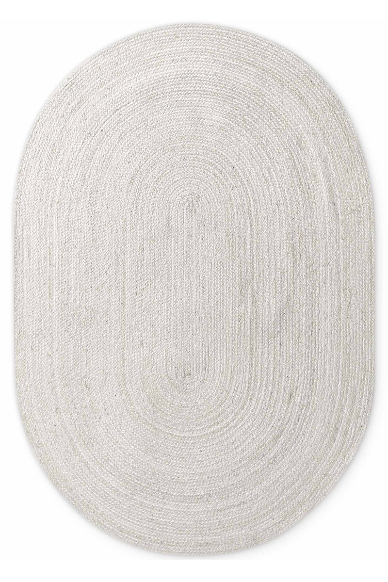 Levně Kusový koberec Hanse Home Jute Braided 106321 White - ovál 160x230 ovál cm