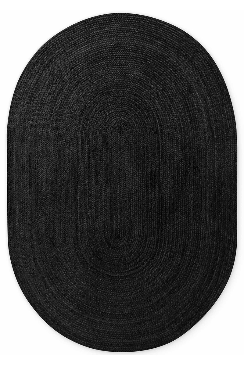 Levně Kusový koberec Hanse Home Jute Braided 106322 Black - ovál 160x230 ovál cm