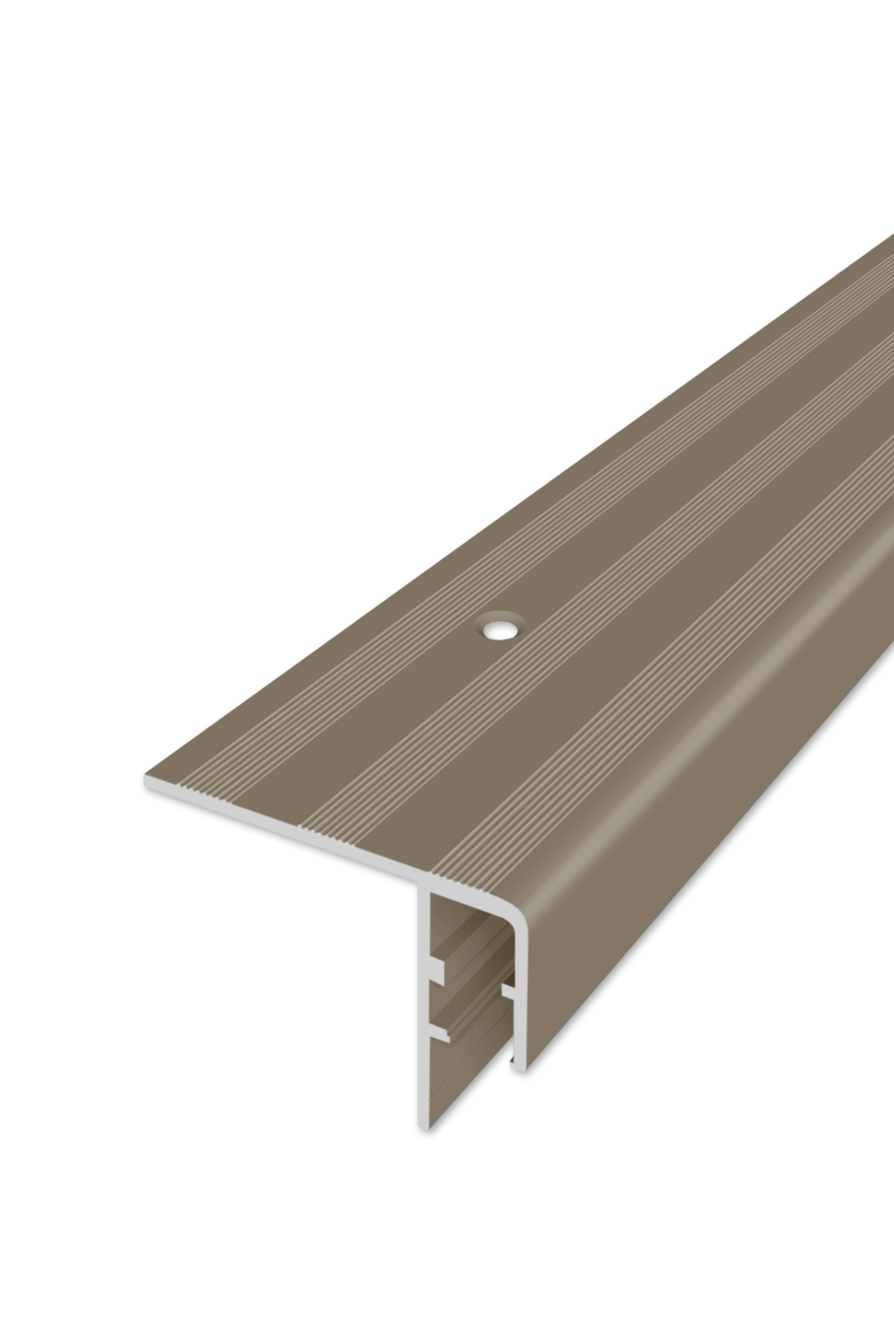 Levně Schodový profil vrtaný pro LED osvětlení - Šampaň Matný 60x45 mm 3 m