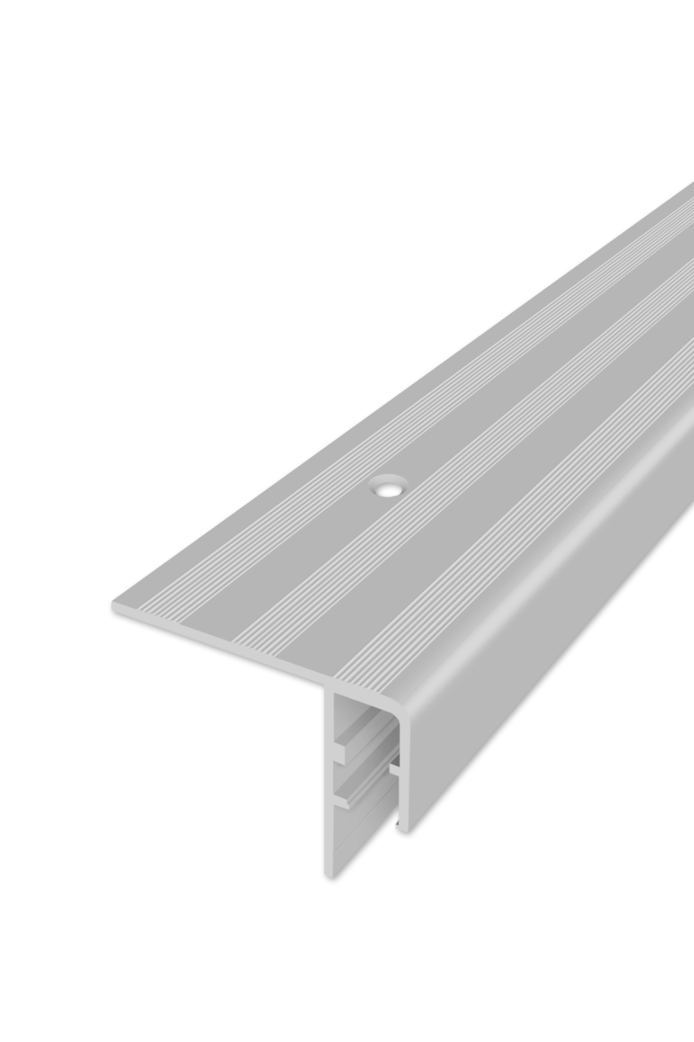 Levně Schodový profil vrtaný pro LED osvětlení - Stříbrný Matný 60x45 mm 3 m